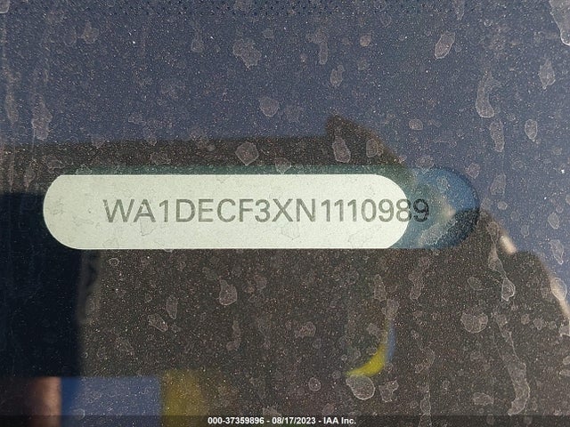 WA1DECF3XN1110989 Audi Q3 S Line Premium