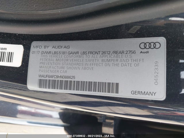 WAUF8AFC8HN088625 Audi A6 PREMIUM