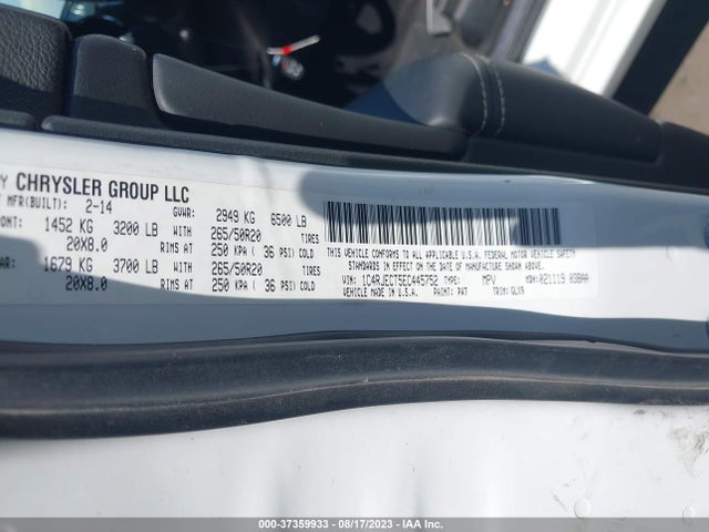 1C4RJECT5EC445752 Jeep Grand Cherokee Overland