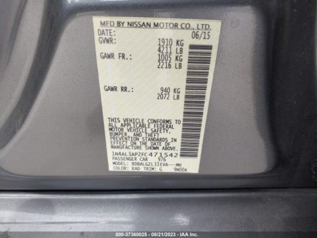 1N4AL3AP2FC471542 Nissan Altima 2.5 S