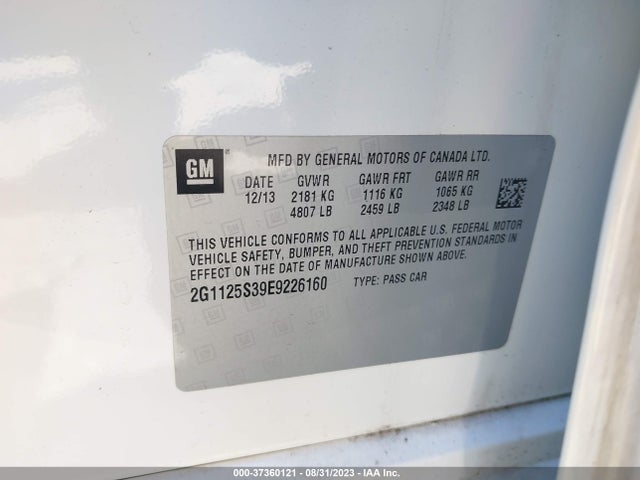 Chevrolet IMPALA LT 2014 2G1125S39E9226160 Image 9