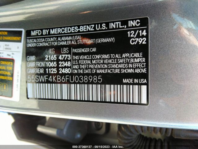 55SWF4KB6FU038985 Mercedes-Benz C-class C 300