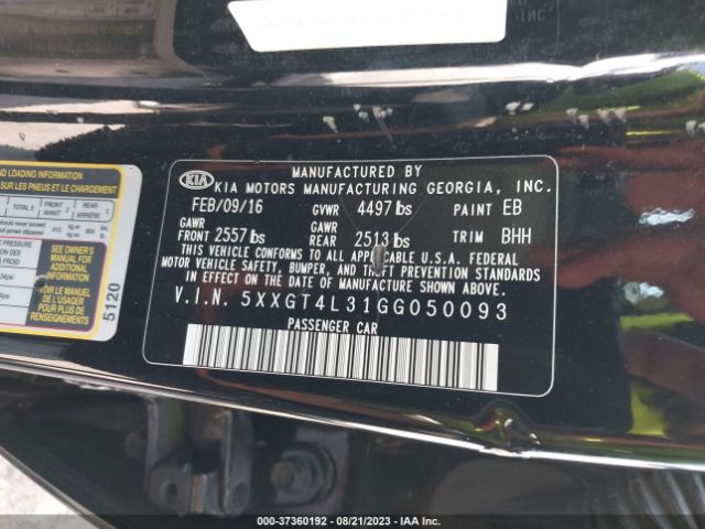 5XXGT4L31GG050093 KIA Optima Lx