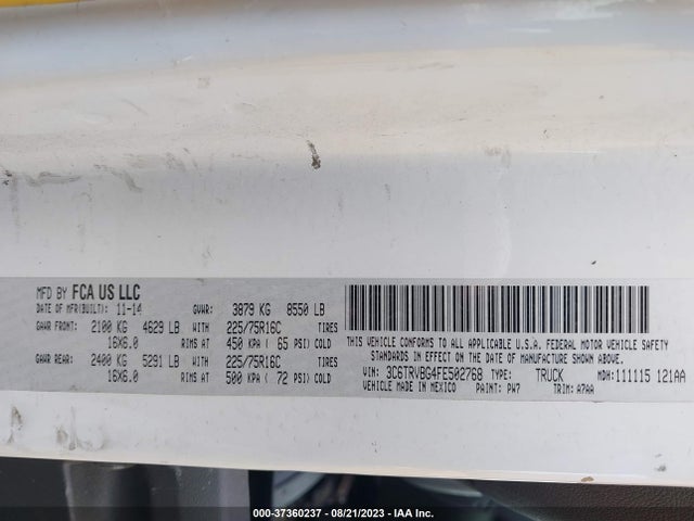3C6TRVBG4FE502768 RAM Promaster