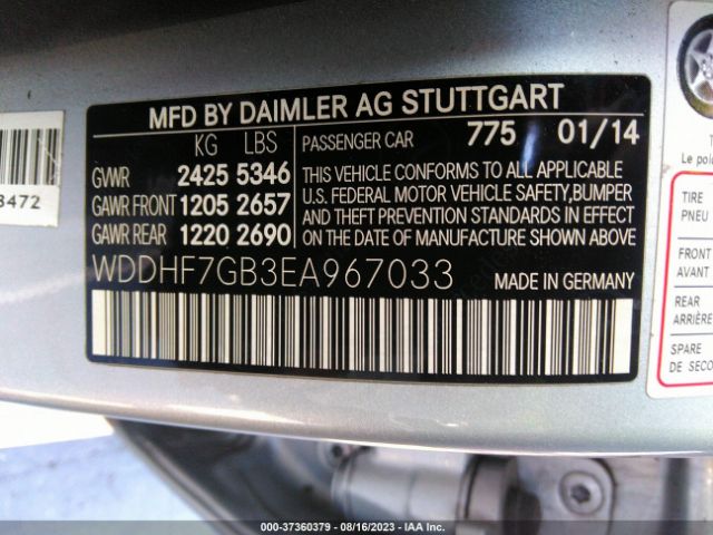 WDDHF7GB3EA967033 Mercedes-Benz E-class E 63 Amg S-model