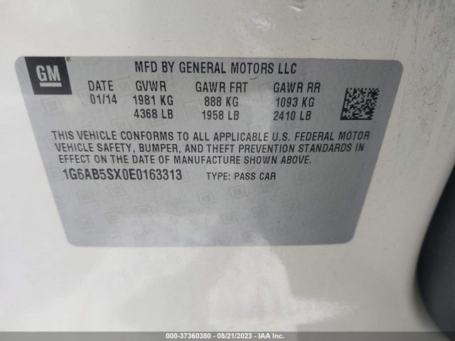 1G6AB5SX0E0163313 Cadillac Ats Luxury Rwd