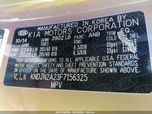 KNDJN2A23F7156325 KIA Soul Base