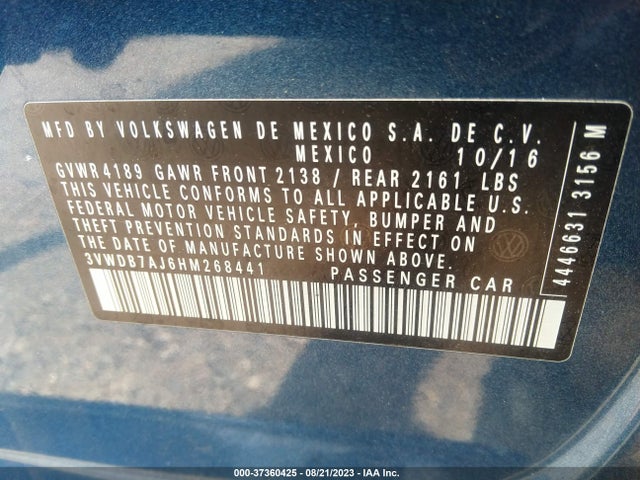 3VWDB7AJ6HM268441 Volkswagen Jetta 1.4t Se