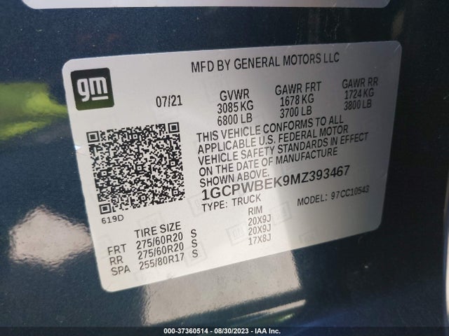 Chevrolet Silverado 1500 Custom 2021 1GCPWBEK9MZ393467 Image 9
