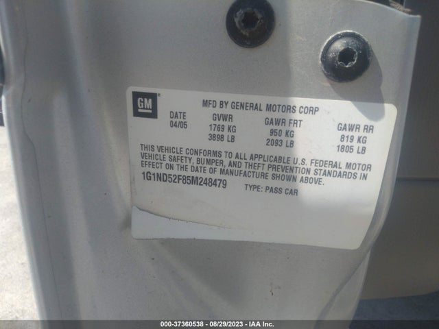 2005 CHEVROLET CLASSIC VIN: 1G1ND52F85M248479