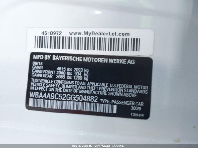 WBA4A9C52GG504882 BMW 4 Series 428i
