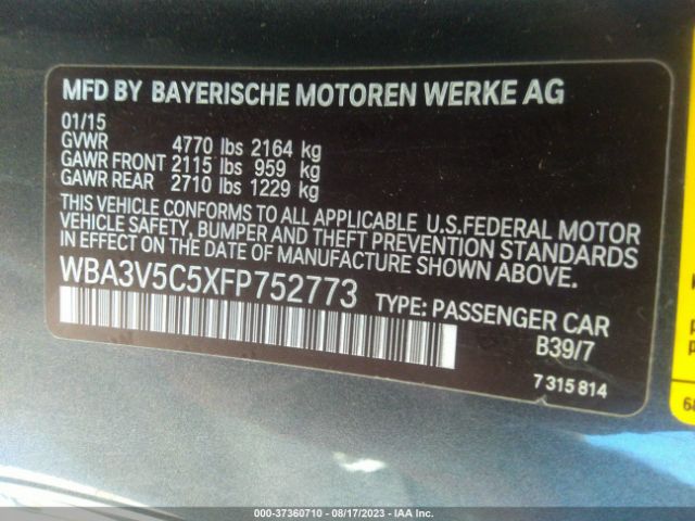 WBA3V5C5XFP752773 BMW 4 Series 428i