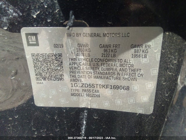 Chevrolet MALIBU LT 2019 1G1ZD5ST9KF169068 Image 9