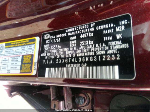 5XXGT4L36KG312232 KIA Optima Lx