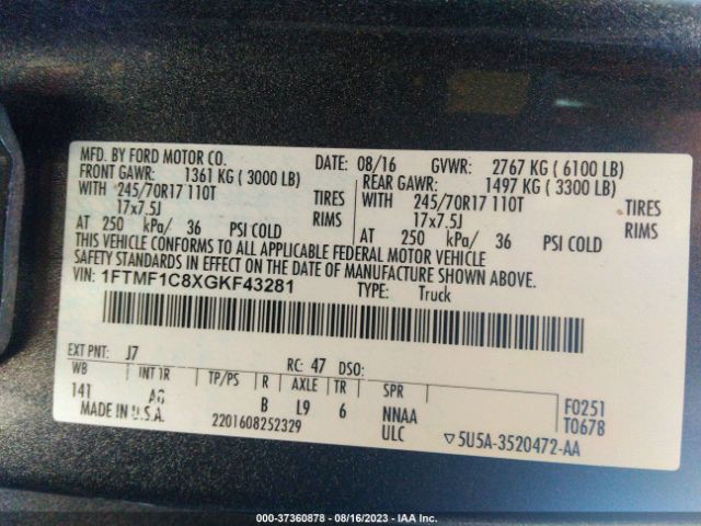 1FTMF1C8XGKF43281 Ford F-150 Xl