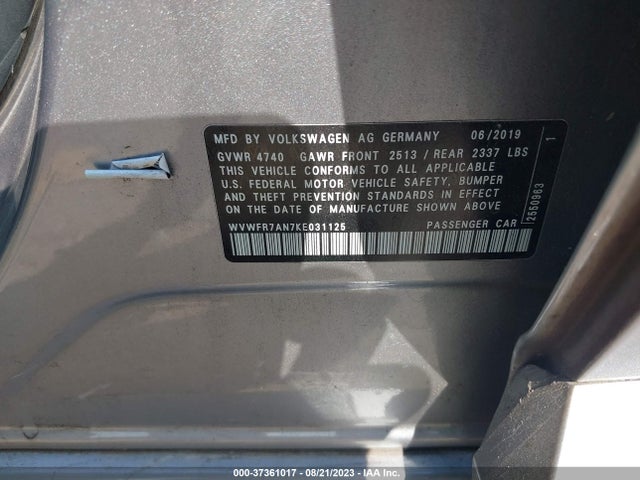 WVWFR7AN7KE031125 Volkswagen Arteon Se R-line