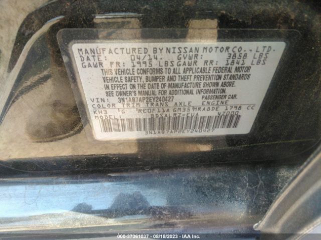 3N1AB7AP2EY240427 Nissan SENTRA SR