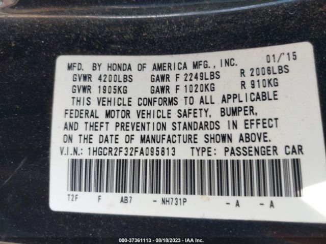 1HGCR2F32FA095813 Honda ACCORD LX