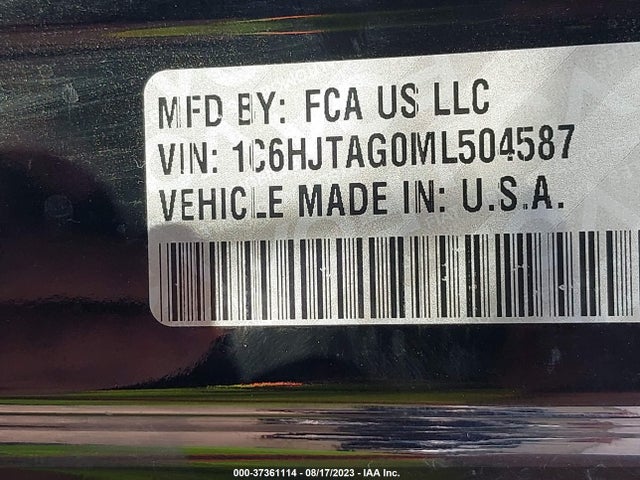 1C6HJTAG0ML504587 Jeep Gladiator Sport S
