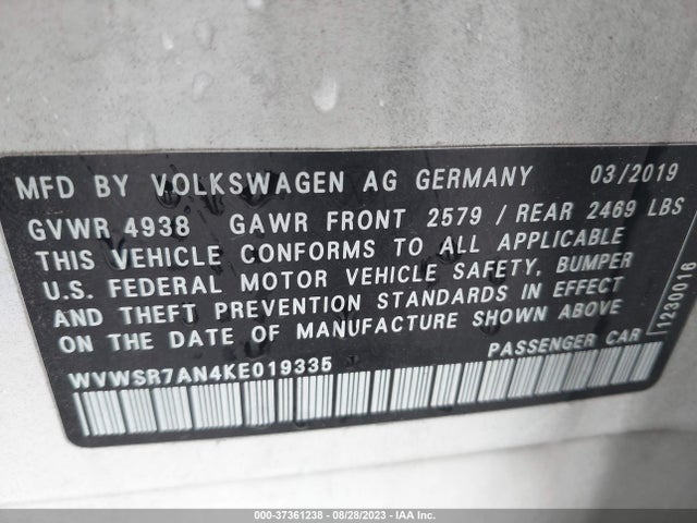WVWSR7AN4KE019335 Volkswagen Arteon Sel R-line