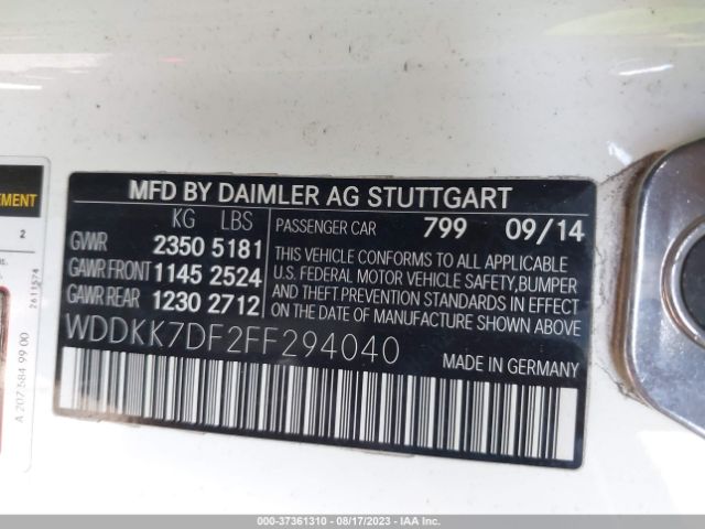 WDDKK7DF2FF294040 Mercedes-Benz E-class E 550