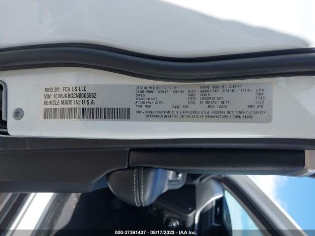 1C4RJKBG2N8506562 Jeep Grand Cherokee L Limited