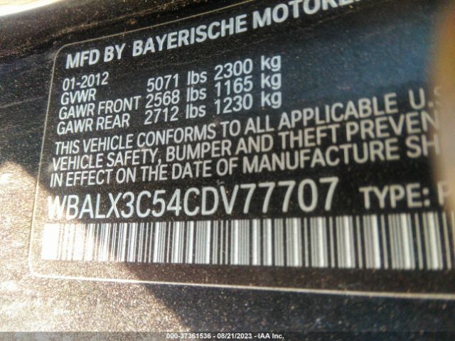 2012 BMW 6 SERIES WBALX3C54CDV77707 Photo 8