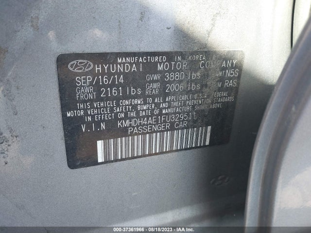 Hyundai ELANTRA SE 2015 KMHDH4AE1FU329511 Image 9