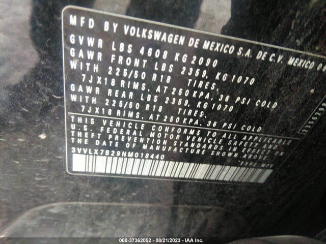 3VVLX7B29NM018440 Volkswagen TAOS SE