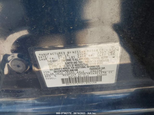 3N1CN7AP5EL806108 Nissan VERSA SV