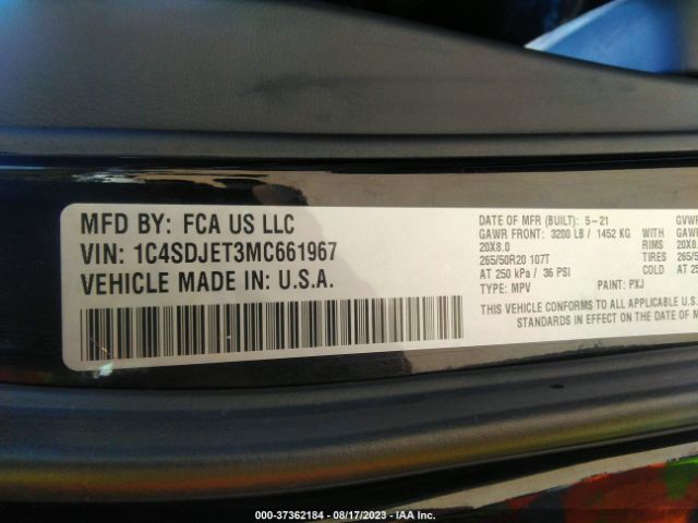 1C4SDJET3MC661967 Dodge Durango Citadel