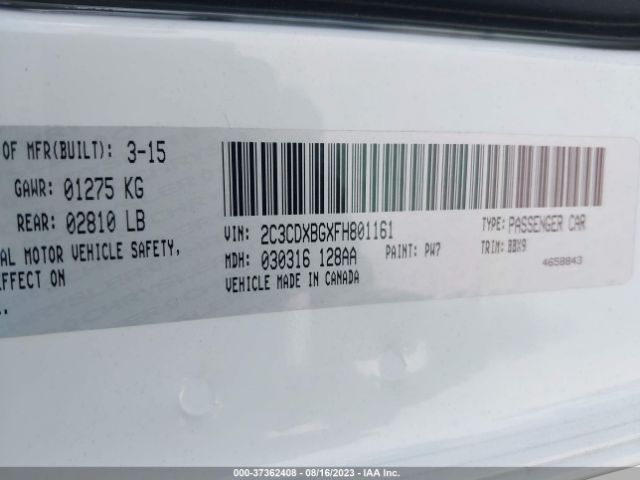 2C3CDXBGXFH801161 Dodge Charger Se