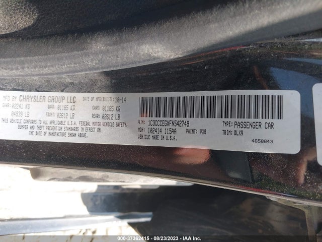 1C3CCCEGXFN542749 Chrysler 200 C