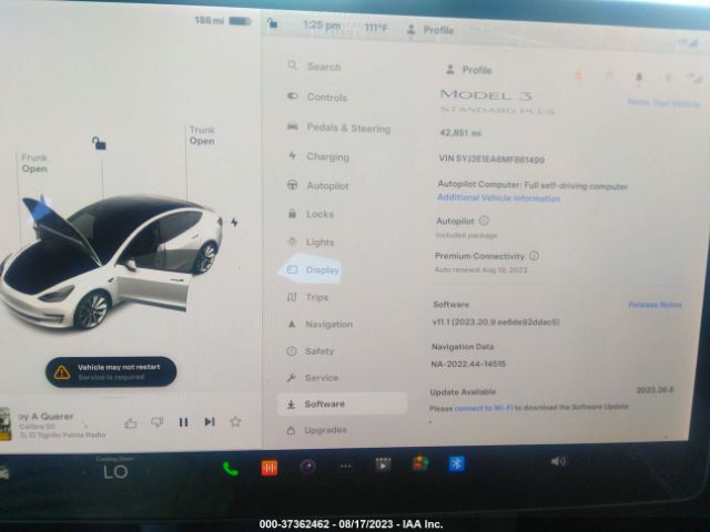 5YJ3E1EA6MF861499 Tesla Model 3 Standard Range Plus