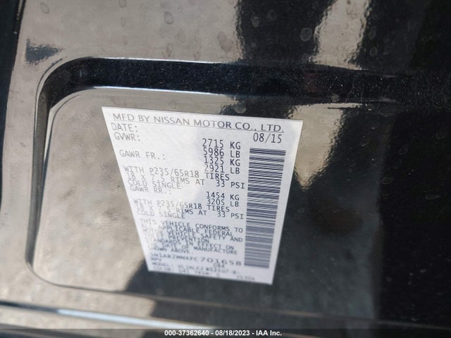 Nissan Pathfinder Sv 2015 5N1AR2MNXFC701658 Image 15