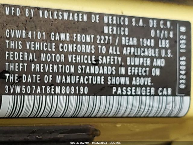 2014 VOLKSWAGEN BEETLE CONVERTIBLE 3VW507AT8EM809190 Photo 8