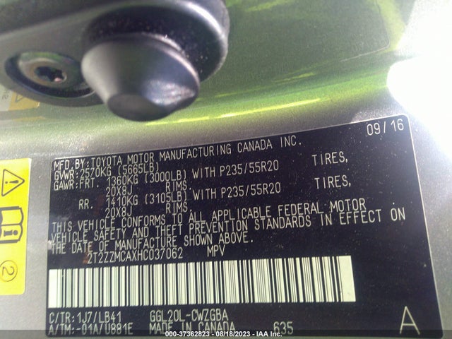 2T2ZZMCAXHC037062 Lexus Rx Rx 350