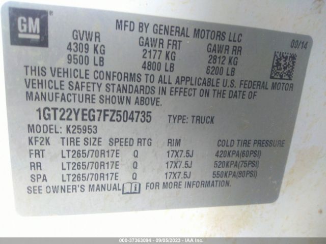 1GT22YEG7FZ504735 GMC Sierra 2500hd Sle