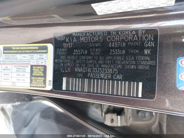 KNAGT4L33J5233875 KIA Optima Lx