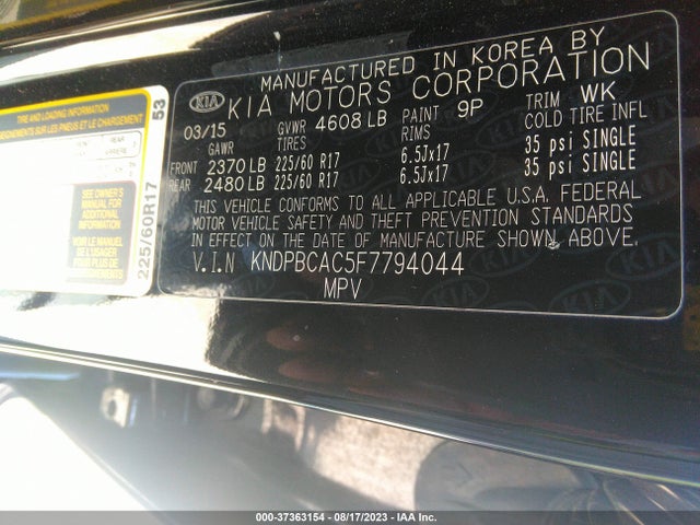 KIA Sportage Lx 2015 KNDPBCAC5F7794044 Image 9