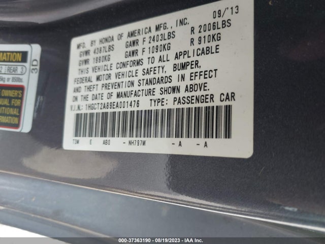 Honda Accord Coupe Ex-l 2014 1HGCT2A89EA001476 Image 15