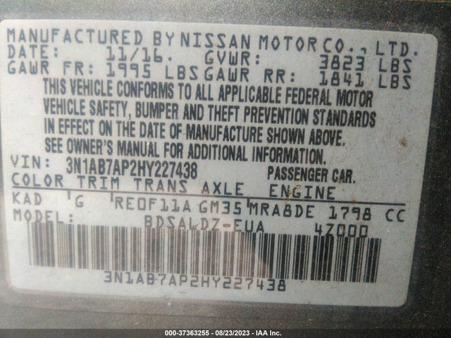 2017 NISSAN SENTRA 3N1AB7AP2HY227438 Photo 8