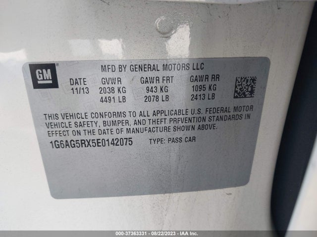 1G6AG5RX5E0142075 Cadillac Ats Standard Awd