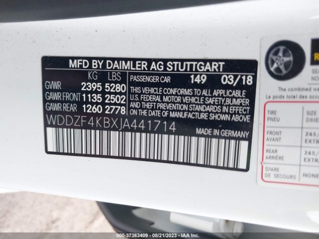 WDDZF4KBXJA441714 Mercedes-Benz E-class E 300