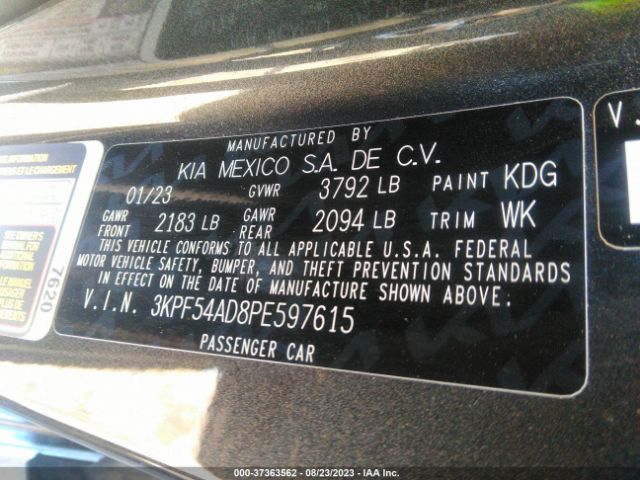 3KPF54AD8PE597615 KIA Forte Gt-line