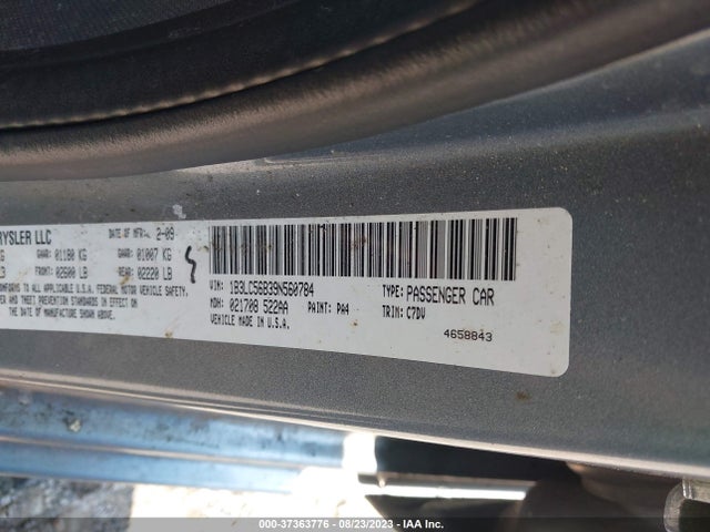 2009 DODGE AVENGER R/T VIN: 1B3LC56B39N560784
