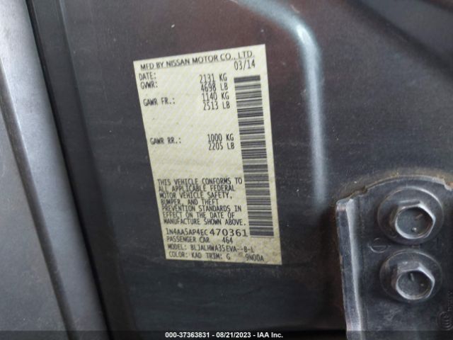 1N4AA5AP4EC470361 Nissan Maxima 3.5 Sv W/premium Pkg