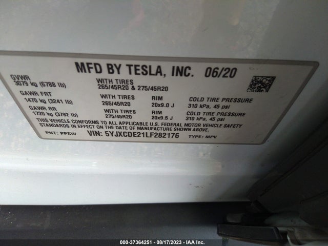 Tesla Model X Long Range 2020 5YJXCDE21LF282176 Image 17
