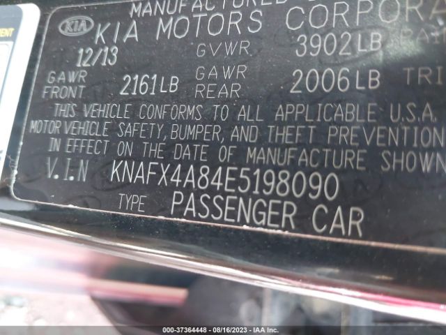 KNAFX4A84E5198090 KIA FORTE EX