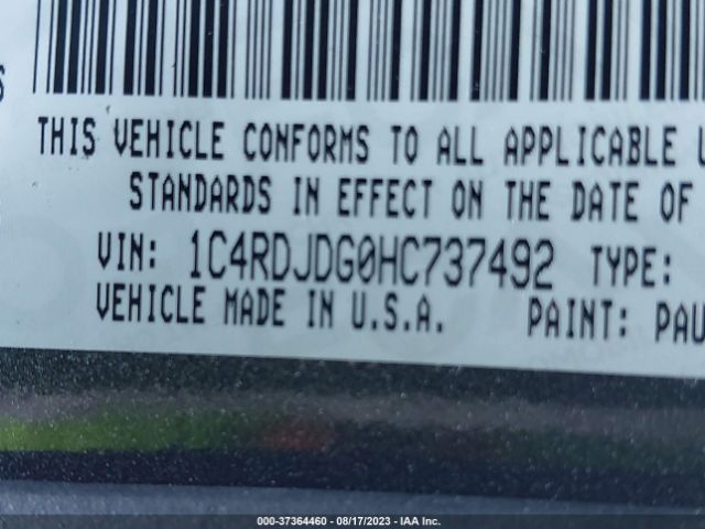1C4RDJDG0HC737492 Dodge DURANGO GT